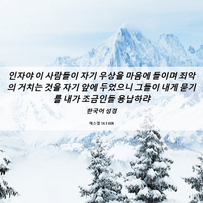 Picture 06 - 에스겔 14:3 KOR - 인자야 이 사람들이 자기 우상을 - Bible Verse Picture