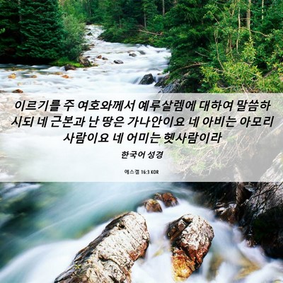 Picture 06 - 에스겔 16:3 KOR - 이르기를 주 여호와께서 예루살렘에 - Bible Verse Picture