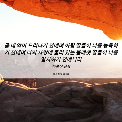 Picture 06 - 에스겔 16:57 KOR - 곧 네 악이 드러나기 전에며 아람 - Bible Verse Picture