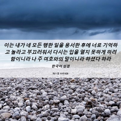 Picture 06 - 에스겔 16:63 KOR - 이는 내가 네 모든 행한 일을 용서한 - Bible Verse Picture