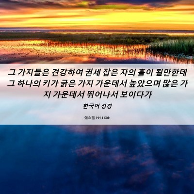 Picture 06 - 에스겔 19:11 KOR - 그 가지들은 견강하여 권세 잡은 - Bible Verse Picture