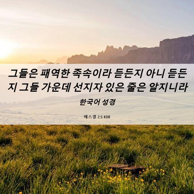 Picture 06 - 에스겔 2:5 KOR - 그들은 패역한 족속이라 듣든지 아니 - Bible Verse Picture