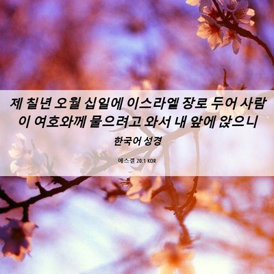 Picture 06 - 에스겔 20:1 KOR - 제 칠년 오월 십일에 이스라엘 장로 - Bible Verse Picture