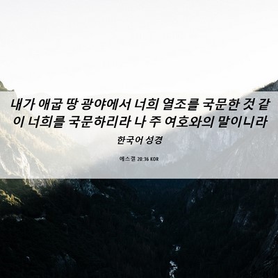 Picture 06 - 에스겔 20:36 KOR - 내가 애굽 땅 광야에서 너희 열조를 - Bible Verse Picture