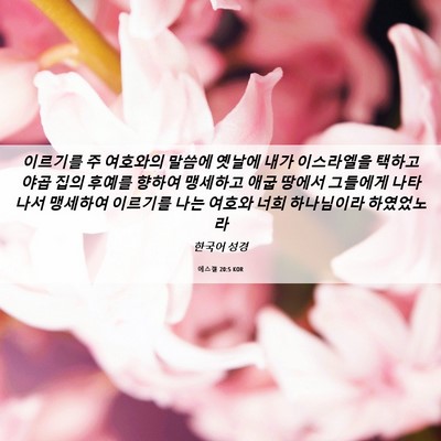 Picture 06 - 에스겔 20:5 KOR - 이르기를 주 여호와의 말씀에 옛날에 - Bible Verse Picture