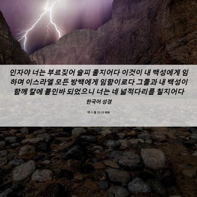 Picture 06 - 에스겔 21:12 KOR - 인자야 너는 부르짖어 슬피 울지어다 - Bible Verse Picture