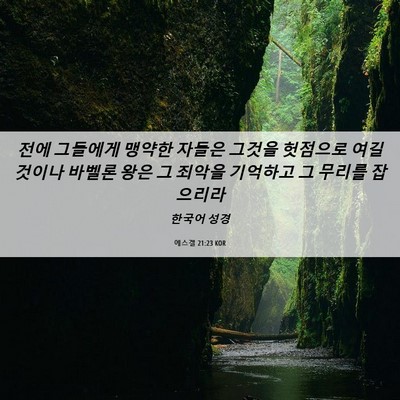 Picture 06 - 에스겔 21:23 KOR - 전에 그들에게 맹약한 자들은 그것을 - Bible Verse Picture