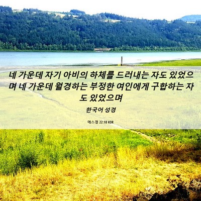 Picture 06 - 에스겔 22:10 KOR - 네 가운데 자기 아비의 하체를 - Bible Verse Picture