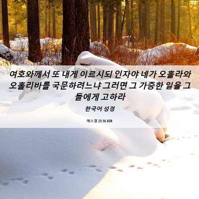 Picture 06 - 에스겔 23:36 KOR - 여호와께서 또 내게 이르시되 인자야 - Bible Verse Picture