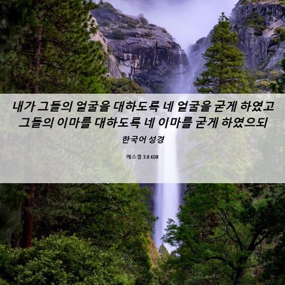 Picture 06 - 에스겔 3:8 KOR - 내가 그들의 얼굴을 대하도록 네 - Bible Verse Picture