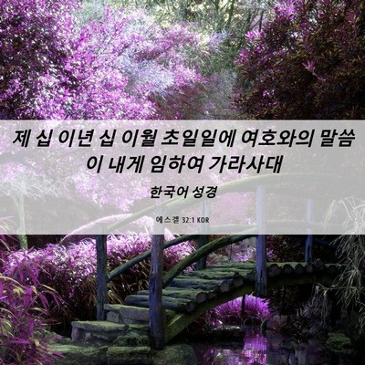 Picture 06 - 에스겔 32:1 KOR - 제 십 이년 십 이월 초일일에 - Bible Verse Picture