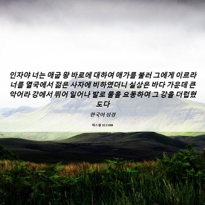 Picture 06 - 에스겔 32:2 KOR - 인자야 너는 애굽 왕 바로에 대하여 - Bible Verse Picture