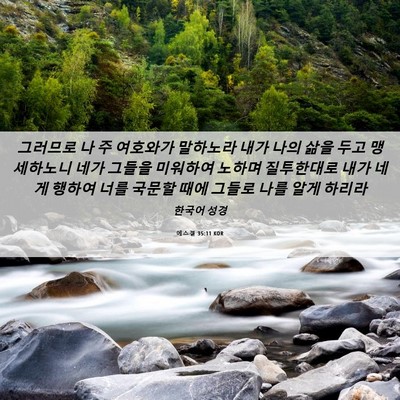 Picture 06 - 에스겔 35:11 KOR - 그러므로 나 주 여호와가 말하노라 - Bible Verse Picture