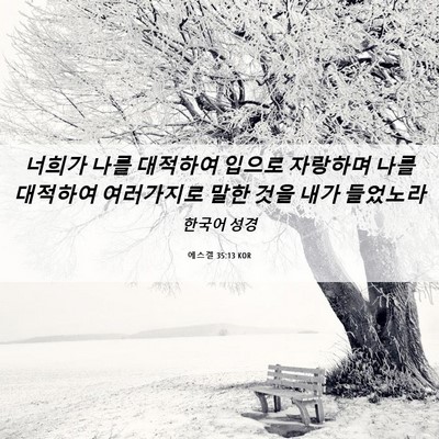Picture 06 - 에스겔 35:13 KOR - 너희가 나를 대적하여 입으로 - Bible Verse Picture