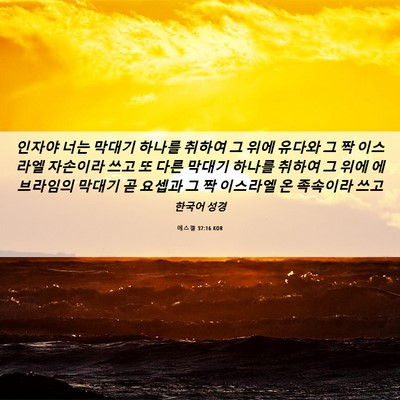 Picture 06 - 에스겔 37:16 KOR - 인자야 너는 막대기 하나를 취하여 - Bible Verse Picture