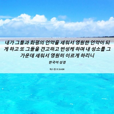 Picture 06 - 에스겔 37:26 KOR - 내가 그들과 화평의 언약을 세워서 - Bible Verse Picture