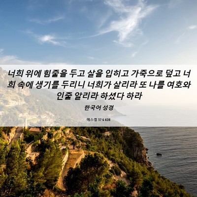 Picture 06 - 에스겔 37:6 KOR - 너희 위에 힘줄을 두고 살을 입히고 - Bible Verse Picture