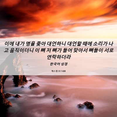 Picture 06 - 에스겔 37:7 KOR - 이에 내가 명을 좇아 대언하니 - Bible Verse Picture