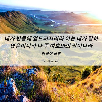 Picture 06 - 에스겔 39:5 KOR - 네가 빈들에 엎드러지리라 이는 내가 - Bible Verse Picture