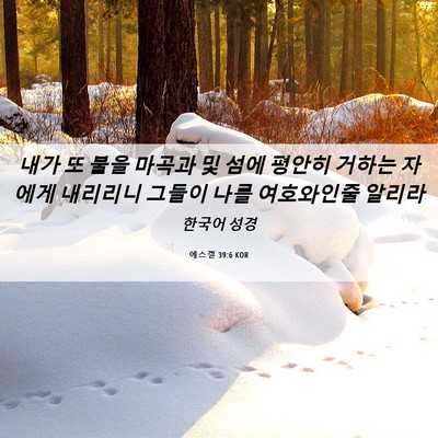 Picture 06 - 에스겔 39:6 KOR - 내가 또 불을 마곡과 및 섬에 평안히 - Bible Verse Picture
