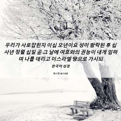 Picture 06 - 에스겔 40:1 KOR - 우리가 사로잡힌지 이십 오년이요 - Bible Verse Picture
