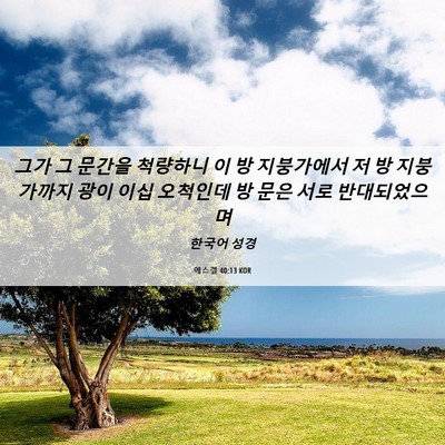 Picture 06 - 에스겔 40:13 KOR - 그가 그 문간을 척량하니 이 방 - Bible Verse Picture