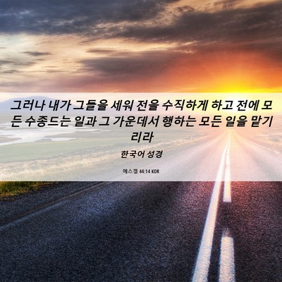 Picture 06 - 에스겔 44:14 KOR - 그러나 내가 그들을 세워 전을 - Bible Verse Picture