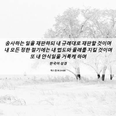 Picture 06 - 에스겔 44:24 KOR - 송사하는 일을 재판하되 내 규례대로 - Bible Verse Picture