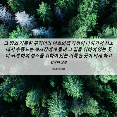 Picture 06 - 에스겔 45:4 KOR - 그 땅의 거룩한 구역이라 여호와께 - Bible Verse Picture