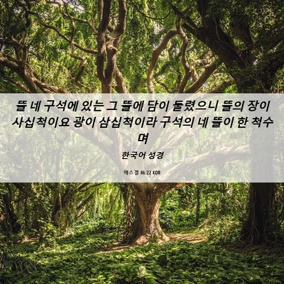 Picture 06 - 에스겔 46:22 KOR - 뜰 네 구석에 있는 그 뜰에 담이 - Bible Verse Picture