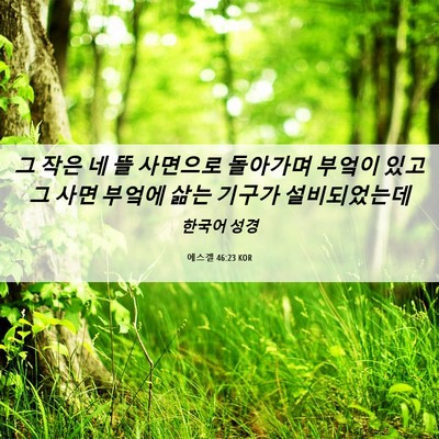 Picture 06 - 에스겔 46:23 KOR - 그 작은 네 뜰 사면으로 돌아가며 - Bible Verse Picture