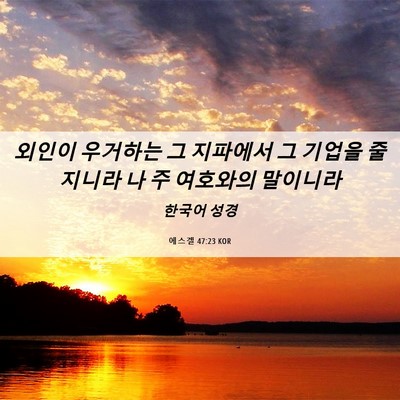 Picture 06 - 에스겔 47:23 KOR - 외인이 우거하는 그 지파에서 그 - Bible Verse Picture