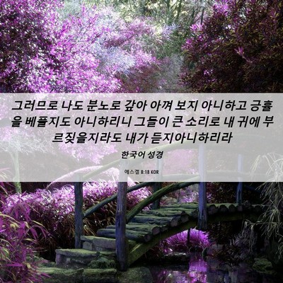 Picture 06 - 에스겔 8:18 KOR - 그러므로 나도 분노로 갚아 아껴 - Bible Verse Picture