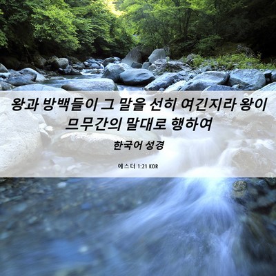 Picture 06 - 에스더 1:21 KOR - 왕과 방백들이 그 말을 선히 - Bible Verse Picture