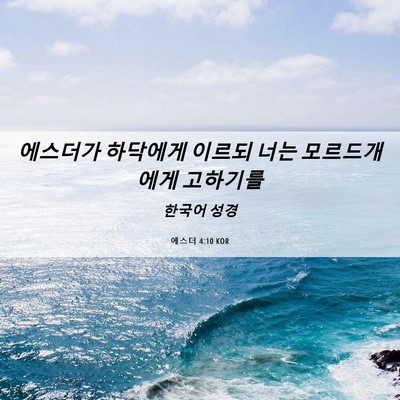 Picture 06 - 에스더 4:10 KOR - 에스더가 하닥에게 이르되 너는 - Bible Verse Picture