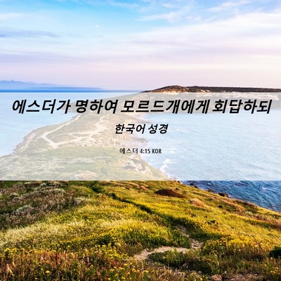 Picture 06 - 에스더 4:15 KOR - 에스더가 명하여 모르드개에게 - Bible Verse Picture