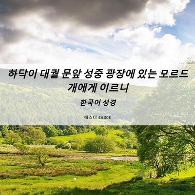 Picture 06 - 에스더 4:6 KOR - 하닥이 대궐 문앞 성중 광장에 있는 - Bible Verse Picture