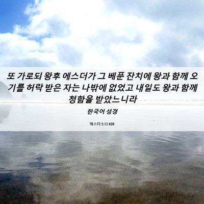 Picture 06 - 에스더 5:12 KOR - 또 가로되 왕후 에스더가 그 베푼 - Bible Verse Picture