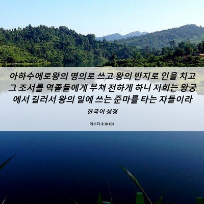 Picture 06 - 에스더 8:10 KOR - 아하수에로왕의 명의로 쓰고 왕의 - Bible Verse Picture