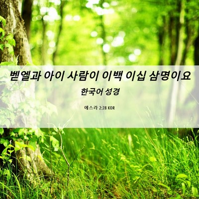 Picture 06 - 에스라 2:28 KOR - 벧엘과 아이 사람이 이백 이십 - Bible Verse Picture