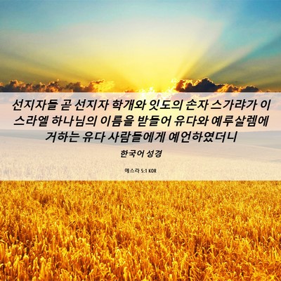 Picture 06 - 에스라 5:1 KOR - 선지자들 곧 선지자 학개와 잇도의 - Bible Verse Picture