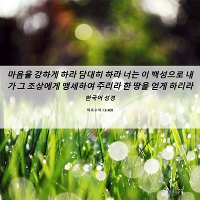 Picture 06 - 여호수아 1:6 KOR - 마음을 강하게 하라 담대히 하라 - Bible Verse Picture