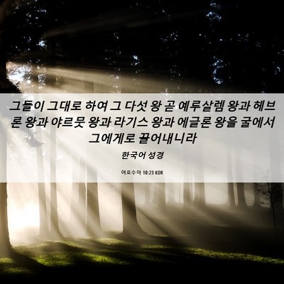 Picture 06 - 여호수아 10:23 KOR - 그들이 그대로 하여 그 다섯 왕 곧 - Bible Verse Picture