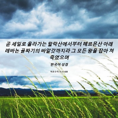 Picture 06 - 여호수아 11:17 KOR - 곧 세일로 올라가는 할락산에서부터 - Bible Verse Picture