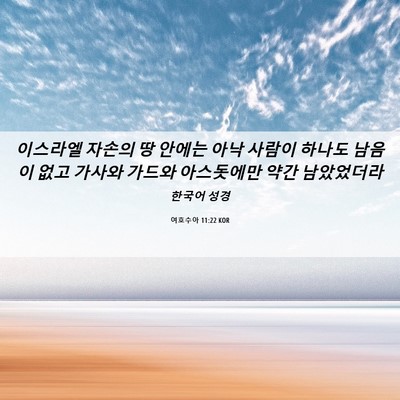 Picture 06 - 여호수아 11:22 KOR - 이스라엘 자손의 땅 안에는 아낙 - Bible Verse Picture
