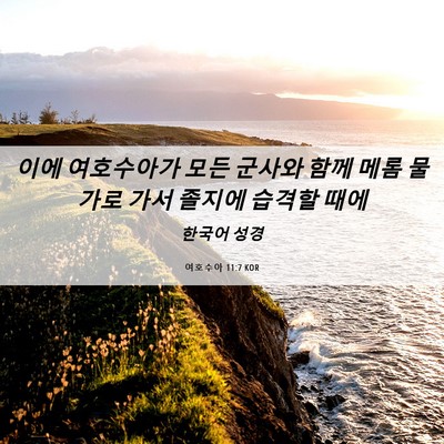 Picture 06 - 여호수아 11:7 KOR - 이에 여호수아가 모든 군사와 함께 - Bible Verse Picture