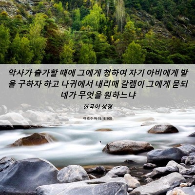 Picture 06 - 여호수아 15:18 KOR - 악사가 출가할 때에 그에게 청하여 - Bible Verse Picture