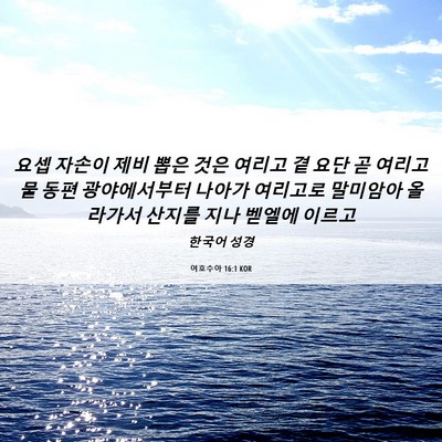 Picture 06 - 여호수아 16:1 KOR - 요셉 자손이 제비 뽑은 것은 여리고 - Bible Verse Picture