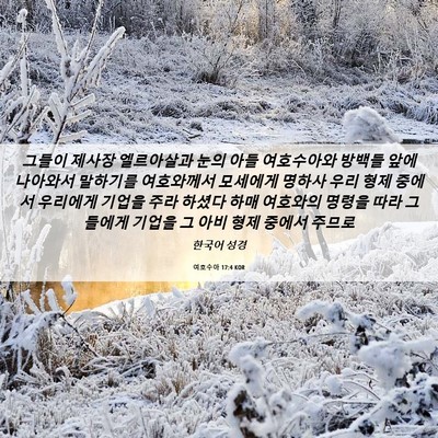 Picture 06 - 여호수아 17:4 KOR - 그들이 제사장 엘르아살과 눈의 아들 - Bible Verse Picture