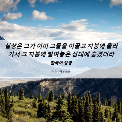 Picture 06 - 여호수아 2:6 KOR - 실상은 그가 이미 그들을 이끌고 - Bible Verse Picture